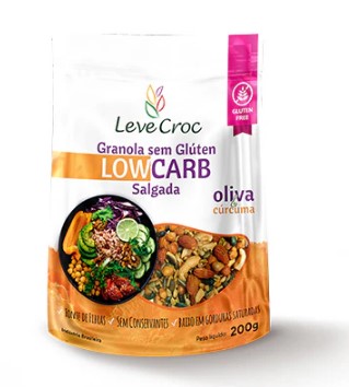Granola Low Carb Salgada Oliva E Curcuma 200g - Leve Croc