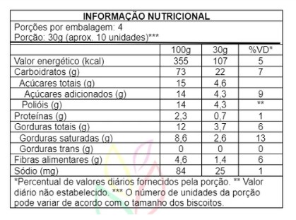 Sequilhos De Cacau 120g - Leve Crock
