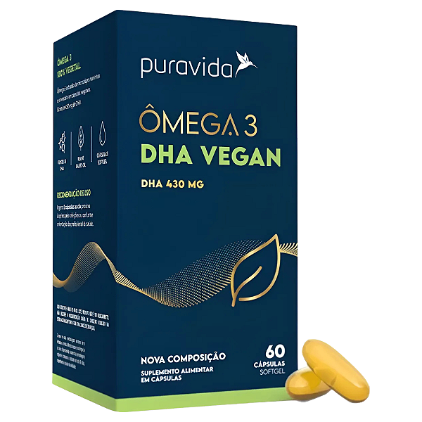 Omega Vegan 3 Dha 60 Caps - Puravida