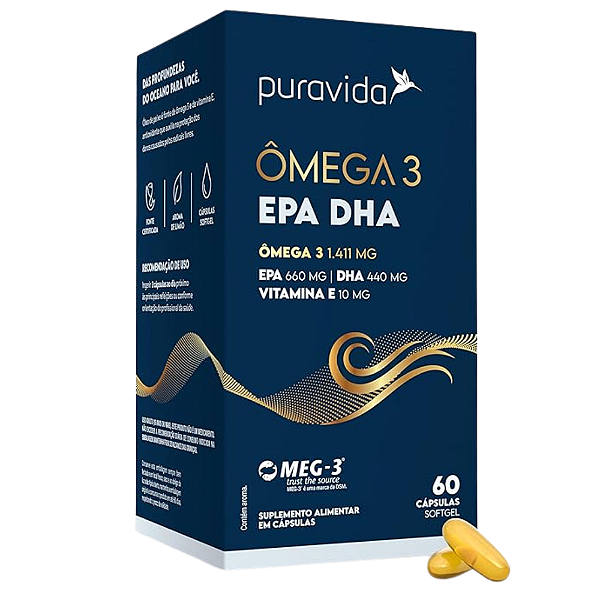 Omega 3 Epa Dha 60 Caps - Puravida