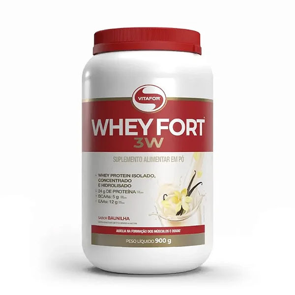 Whey Fort 3w  Baunilha 900g  - Vitafor