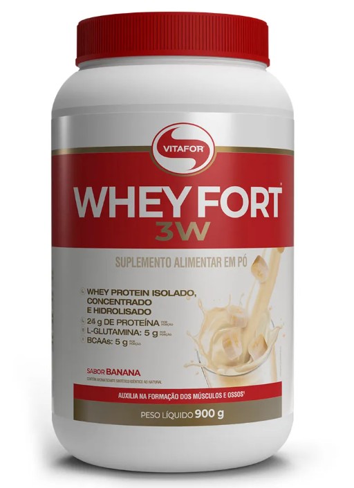 Whey Fort 3w Banana 900g - Vitafor