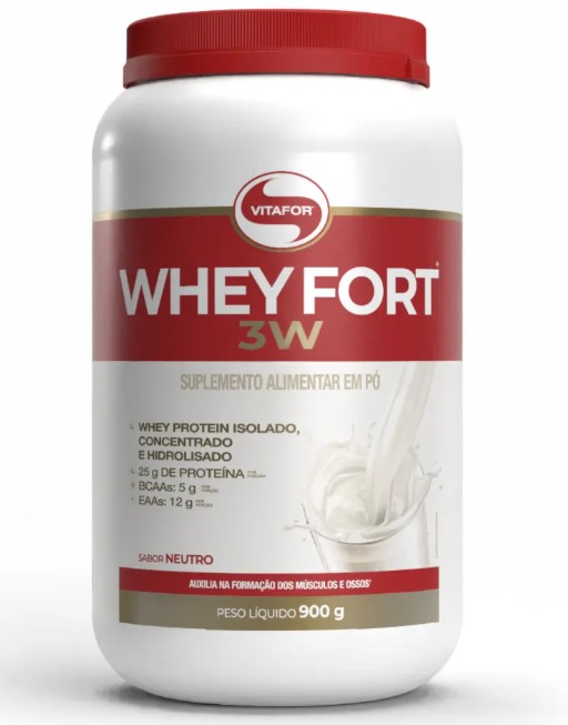 Whey Fort 3w Neutro 900g - Vitafor