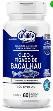 Oleo De Figado De Bacalhau 350mg 60caps - Unilife