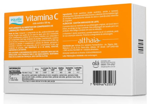 Vitamina C 500mg - Equaliv