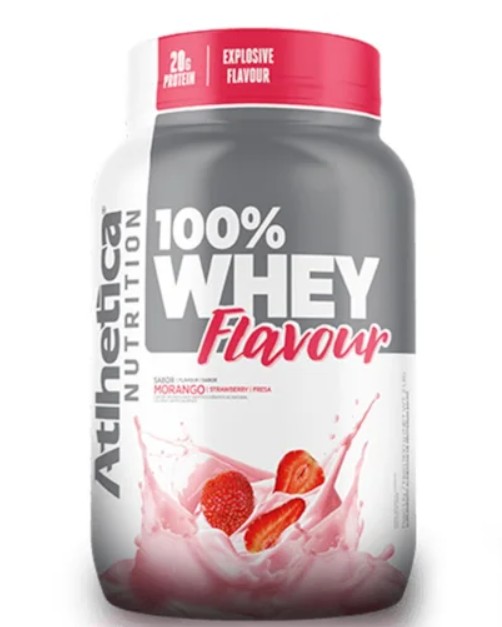 100% Whey Flavour Morango 900g - Atlhetica