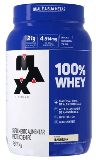 100% Whey Baunilha 900g - Max Titanium