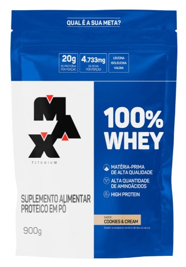 100% Whey Refil 900g Cookies & Cream - Max Titaniu