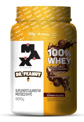 100% Whey Bombom Itliano Dr Peanut 900g - Max Titanium