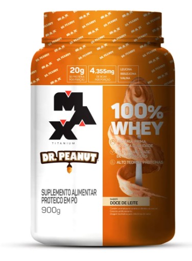 100% Whey Doce De Leite Dr Peanut 900g - Max Titanium