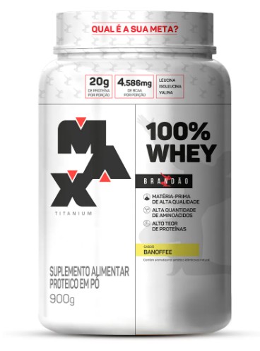 100% Whey Banoffee Brandao 900g - Max Titanium