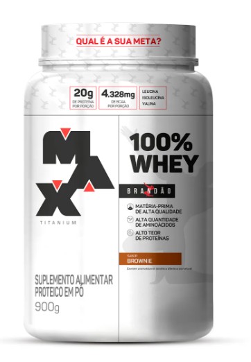 100% Whey Brownie Brandao 900g - Max Titanium