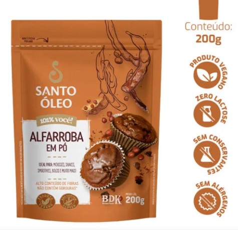 Alfarroba Em Po 200g - Santo Oleo