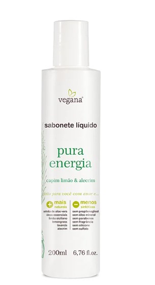 Sabonete Liquido Pura Energia Vegana 200ml - Wnf