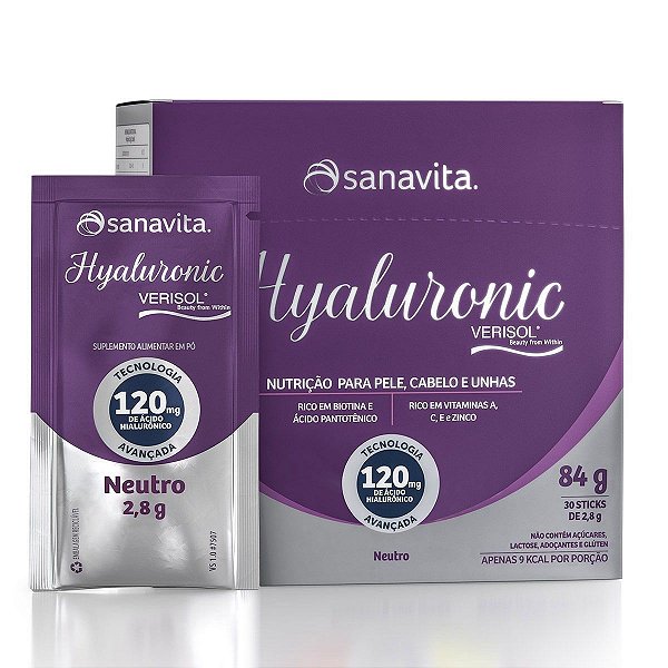 Hyaluronic Verisol Neutro 30 Sticks 120 mg - SANAVITA