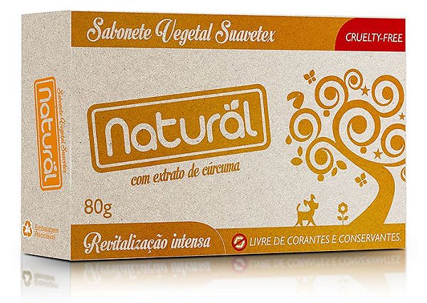 Sabonete com Extrato Orgânico de Cúrcuma 80 g - Orgânico Suavetex