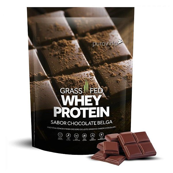 Whey Protein Grassfed Sabor Chocolate Belga 900 g - PURAVIDA