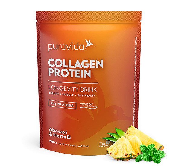 Collagen Protein Abacaxi & Hortelã 450 g - PURAVIDA