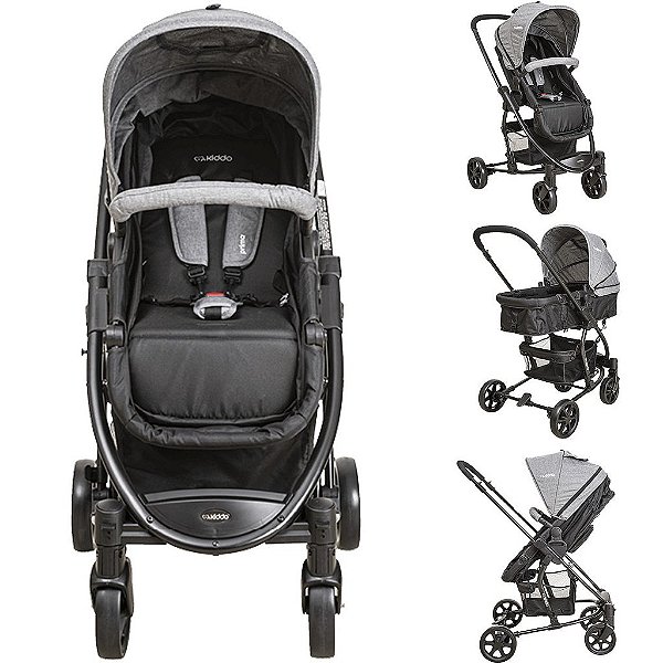 Carrinho de Bebe Bebe Conforto Base Kiddo Prima Melange Grafite