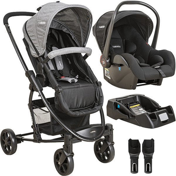 Carrinho de Bebe Bebe Conforto Base Kiddo Prima Melange Grafite