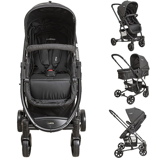 Carrinho de Bebe Moises com Bebe Conforto Kiddo Prima Preto