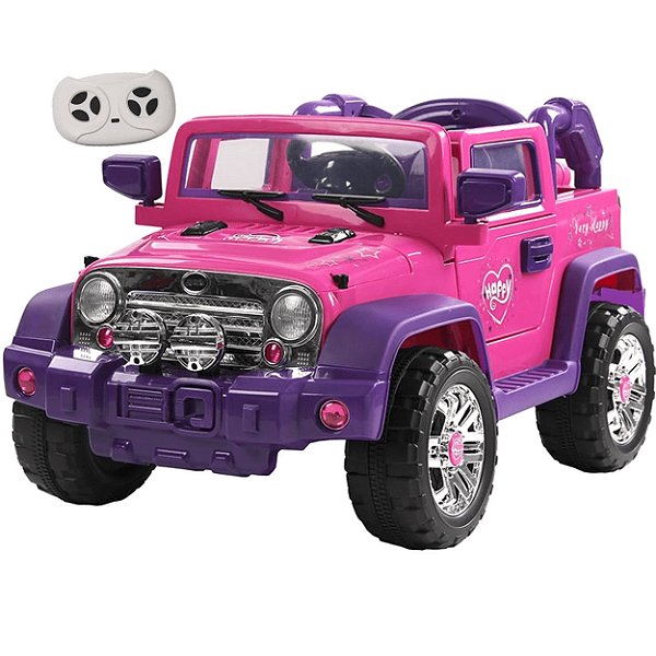 Carro Eletrico Belfix Jipe Rali Pink 12V Controle Remoto