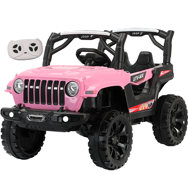 Carro Eletrico Bang Toys Jeep Rubicon UTV MX 12V Controle Rosa