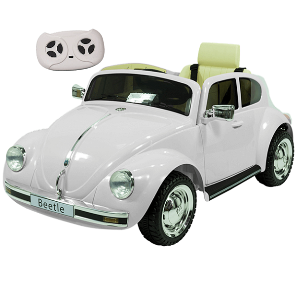 Carro Eletrico Zippy Toys Volkswagen Fusca Beetle Branco 12V CR