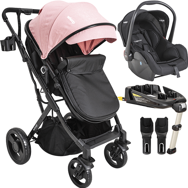 Carrinho de Bebe Bebe Conforto Base ISOFIX Kiddo Vox II Rosa
