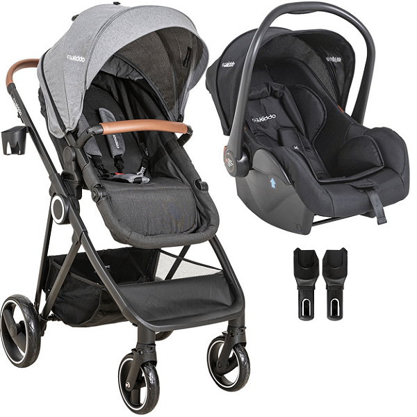 Carrinho de Bebe Moises com Bebe Conforto Kiddo Cosmos Grafite
