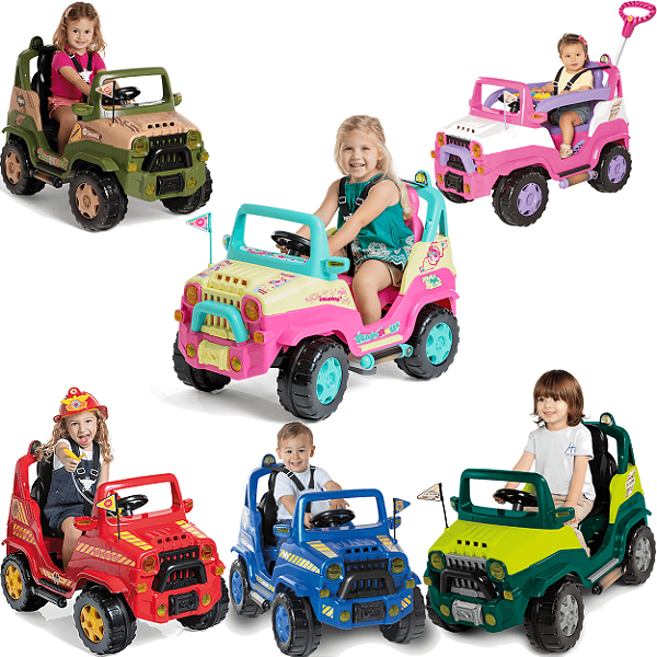 Carrinho de Passeio e Pedal Andador com Empurrador Calesita Diipi