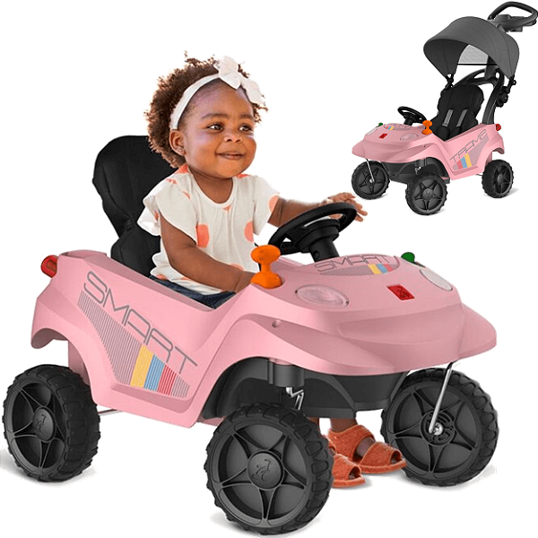 Carrinho de Passeio Andador Bandeirante Smart Baby Comfort Rosa