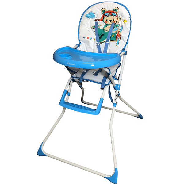 Cadeirinha de Alimentação Passear Baby Alta Papa Azul Avião