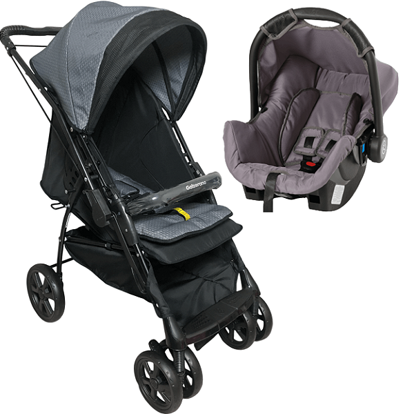 Carrinho Bebe Conforto Cinza Galzerano Maranello III Preto Cinza
