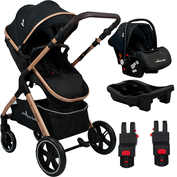 Carrinho de Bebe Premium Baby Kansas Bebe Conforto Base Gold