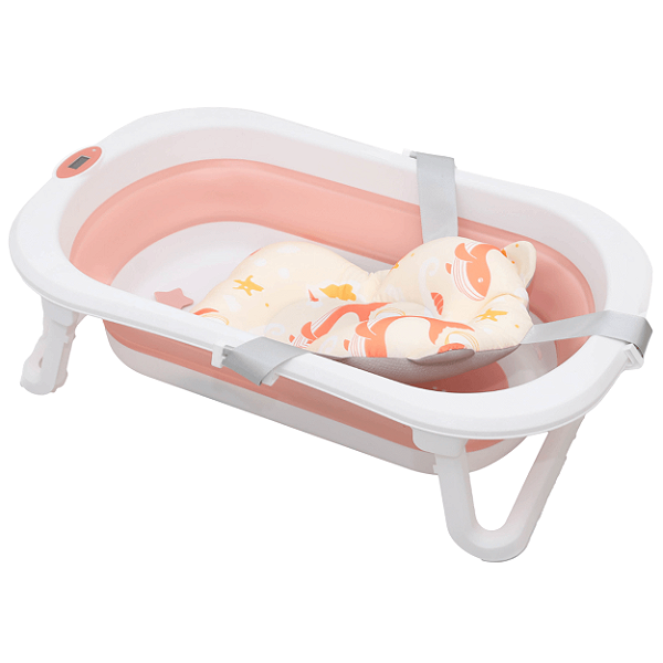 Banheira para Bebê Premium Baby Bubbly Com Suporte 35L Pink
