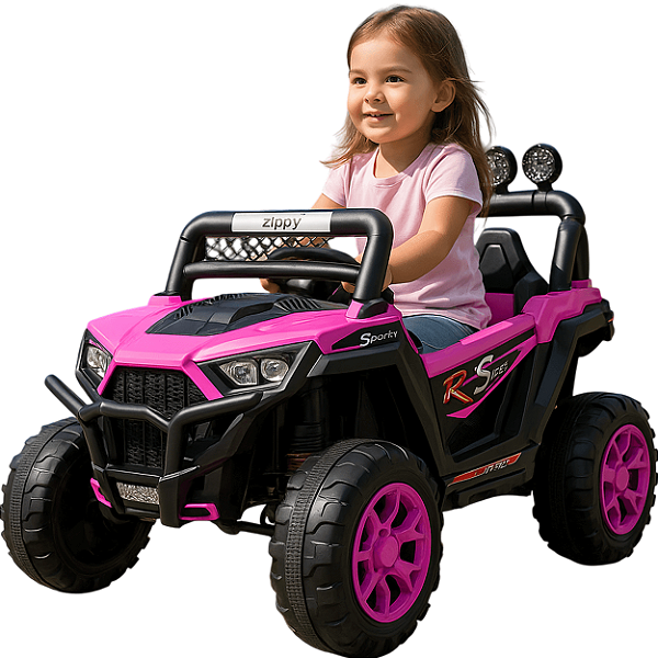 Carro Elétrico  Zippy Toys UTV 4x4 Rosa 12V Controle Remoto
