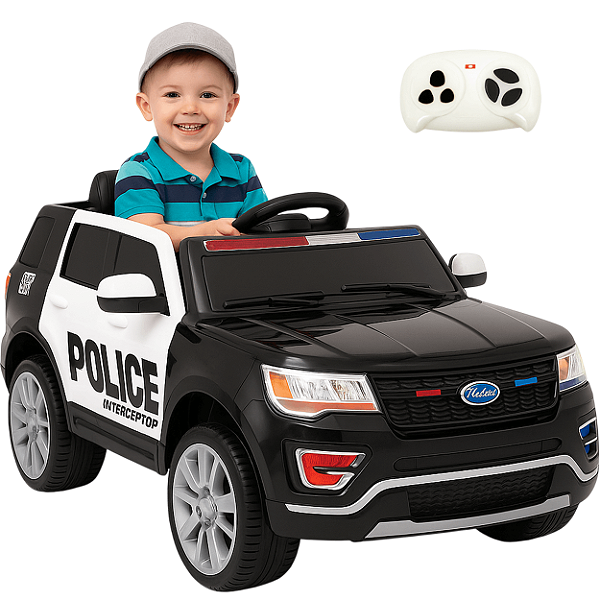 Carro Elétrico Infantil Biemme Blazer Polícia Preto 12V