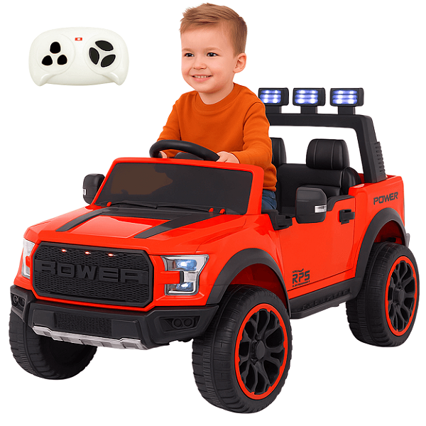 Carro Elétrico Infantil Biemme Pick-UP Ram Vermelha 12V