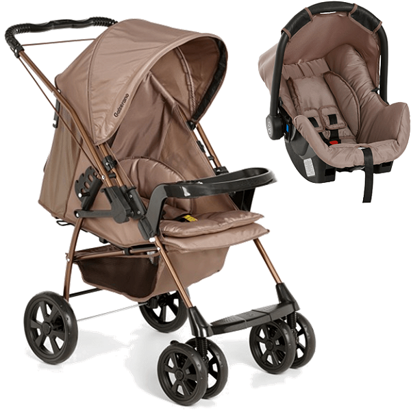 Carrinho de Bebe Galzerano Milano II Bebe Conforto Toffee