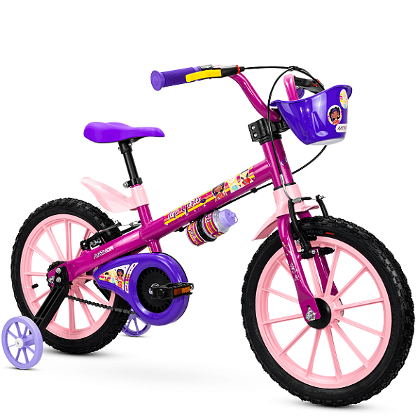 Bicicleta Infantil Aro 16 Top Girls Nathor Menina Cor Rosa Violeta