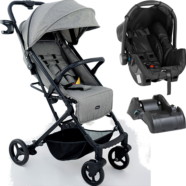 Carrinho de Bebe Bebe Conforto Base Galzerano Kira Cinza