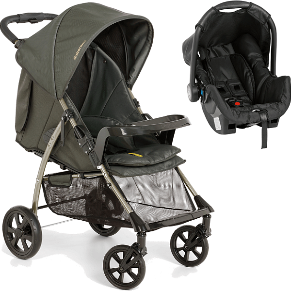 Carrinho de Bebe Galzerano San Remo com Bebe Conforto Oliva