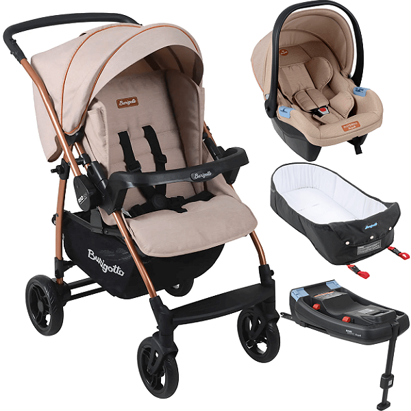 Carrinho de Bebe Burigotto Travel Rio K 22 Ninho Base ISO Mon amour