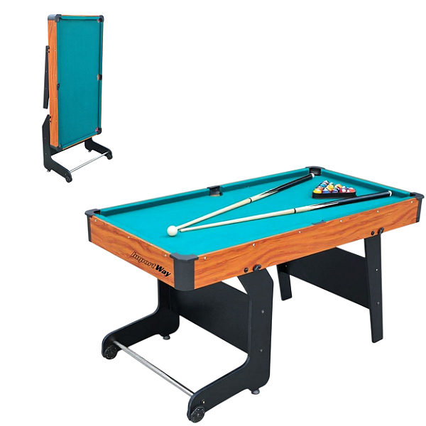 Mesa de Sinuca Importway Dobrável Compacta com Rodinhas