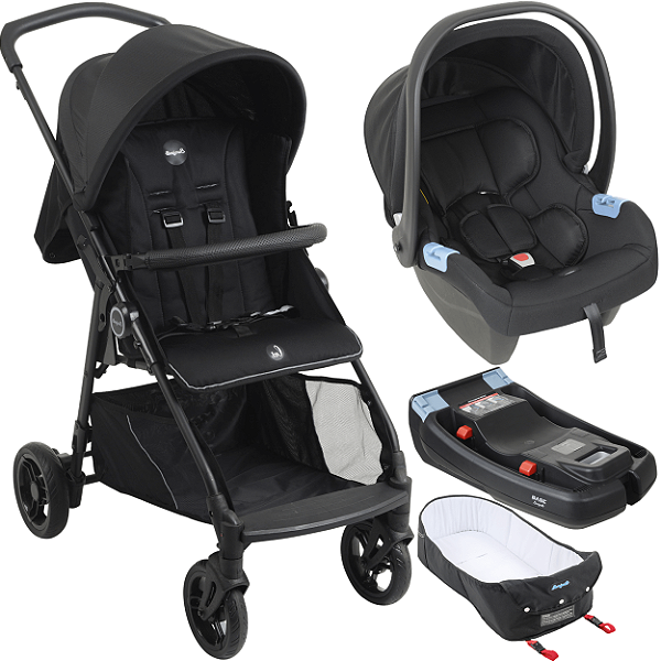 Carrinho de Bebe Moises Bebe Conforto Base Burigotto Lui 22 Grafite