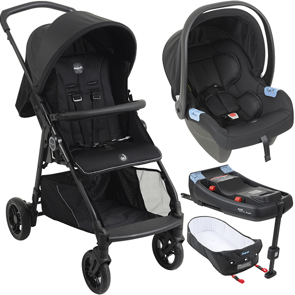 Carrinho Moises Bebe Conforto Base ISOFIX Burigotto Lui 22 Grafite