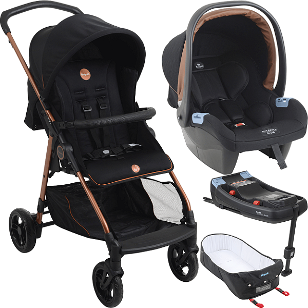 Carrinho Moises Bebe Conforto Base ISOFIX Burigotto Lui 22 Cobre