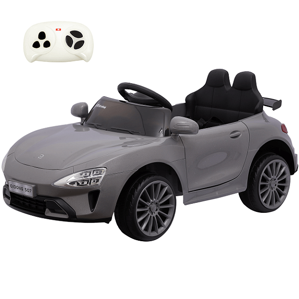Carro Elétrico Zippy Toys Esportivo Cinza ZU-7 12V Controle