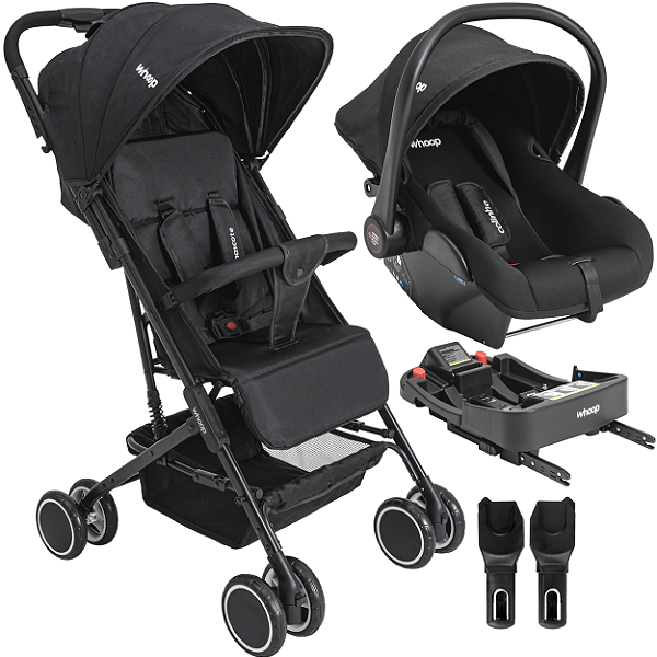 Carrinho de Bebe Bebe Conforto Colinho Base ISOFIX Kiddo Mascote Preto